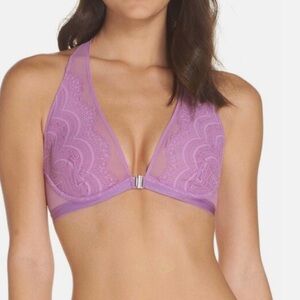 Free People Clara Eyelash Underwire Bra Purple Size 32 DD NWT